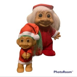 Holiday Christmas Trolls Set of 2